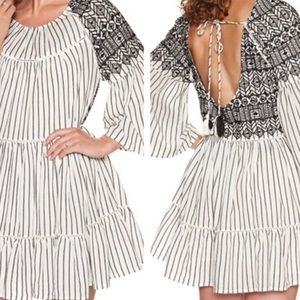 Free people Lola embroidered mini dress